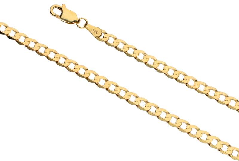 9k / 9ct gold oval curb CHAIN: 3.9mm wide, 45cm