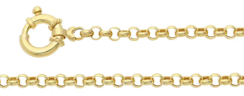9k / 9ct gold Rolo / Belcher Signoretti BRACELET: 3.5mm wide, 19cm