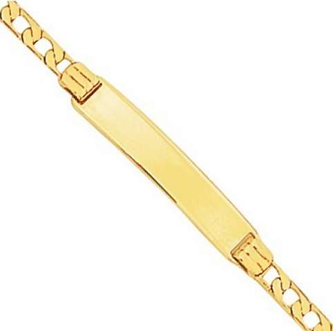 9k / 9ct gold ID BRACELET: 3.3mm wide, 19cm
