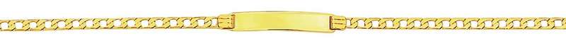 9k / 9ct gold ID BRACELET: 3.3mm wide, 19cm