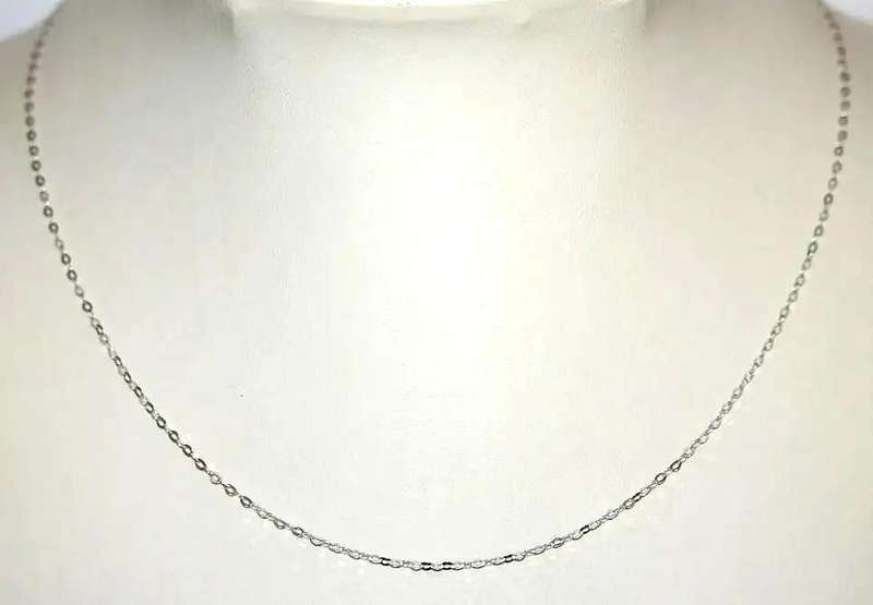 9k / 9ct white gold CHAIN: flat Anchor, 1.75mm wide, 42cm
