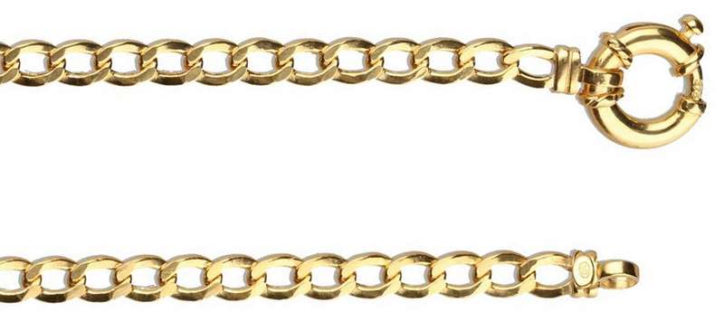 9k / 9ct gold curb Signoretti CHAIN: 4.9mm wide, 45cm