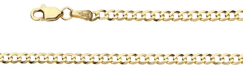 9k / 9ct gold Curb CHAIN: 3mm wide, 55cm