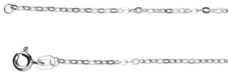 9k / 9ct white gold CHAIN: flat Anchor, 1.75mm wide, 42cm