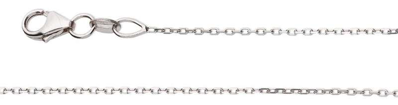18k / 18ct white gold CHAIN: diamond-cut 0.9mm wide Anchor, 45cm