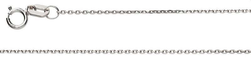 9k / 9ct white gold CHAIN: diamond-cut Anchor, 0.9mm wide, 50cm