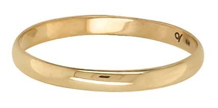 9k / 9ct gold Wedding / Stacking Band / Spacer: 2mm wide, size O or P