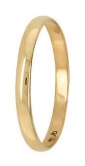 9k / 9ct gold Wedding Band / Ring, 3mm wide, half round, size Q, R or S