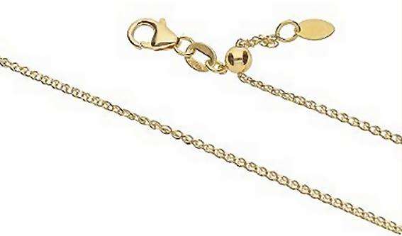 9k / 9ct gold Spiga / Wheat CHAIN: 0.9mm wide, adjustable to 50cm, oval disc end