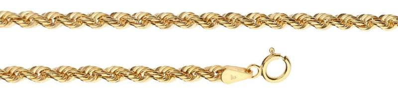 9k / 9ct gold Rope CHAIN: 2.6mm wide, 45cm