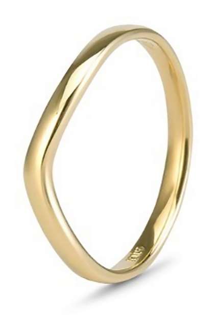 9k / 9ct yellow gold curved BAND: 2mm wide