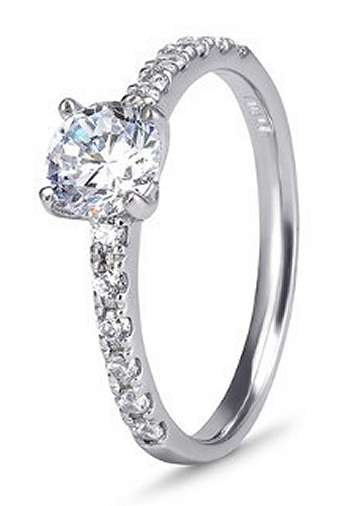 9k / 9ct white gold Engagement or Dress RING: simulated diamonds GLAMOROUS