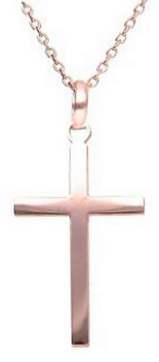 9k / 9ct rose gold flat CROSS: 25.4x14mm