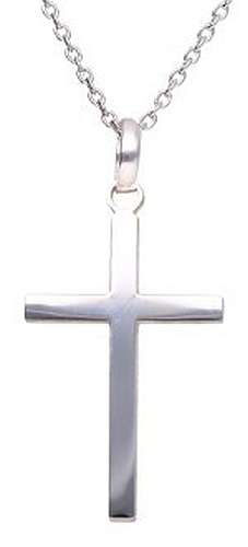 9k / 9ct white gold flat CROSS: 25.4x14mm