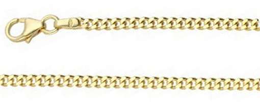 9k / 9ct gold cut curb CHAIN: 2.45mm wide, 60cm