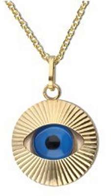 9k / 9ct gold sunray All Seeing Eye / Evil Eye Pendant or Charm