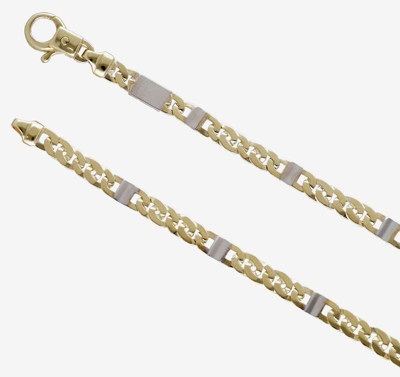 9k / 9ct yellow & white gold Designer CHAIN: 4.8mm wide, 60cm a STUNNER!