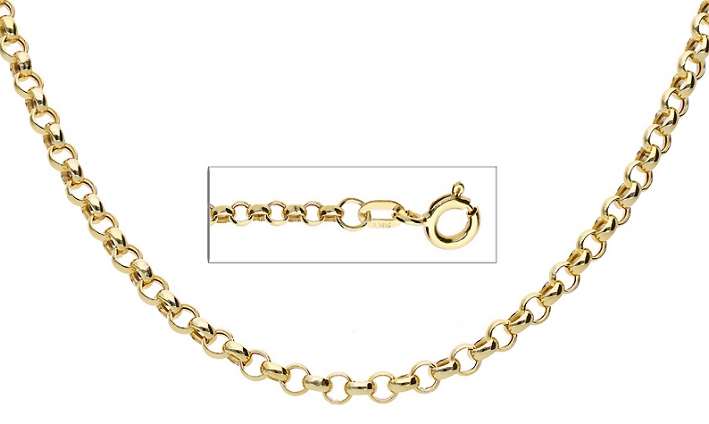 9k / 9ct gold Rolo / Belcher CHAIN: 2.5mm wide, 45cm