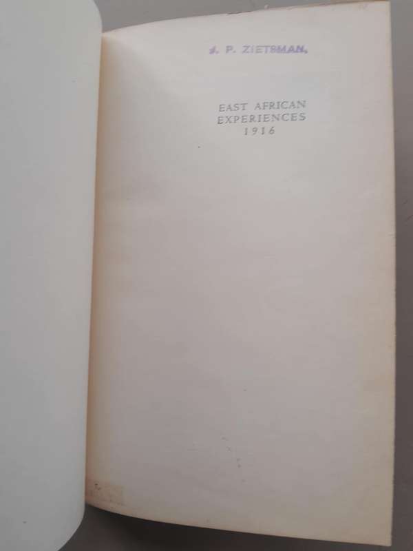 EAST AFRICAN EXPERIENCES 1916