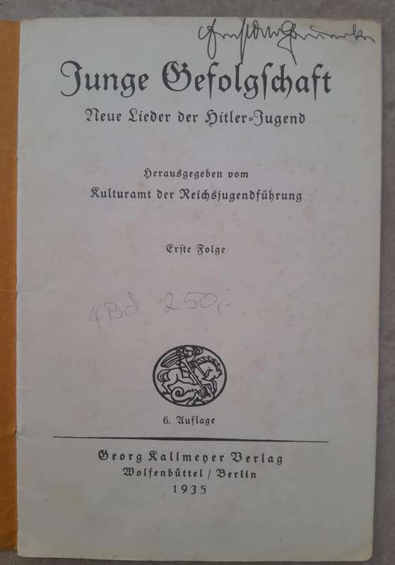 THIRD REICH HITLER YOUTH SONGBOOKS