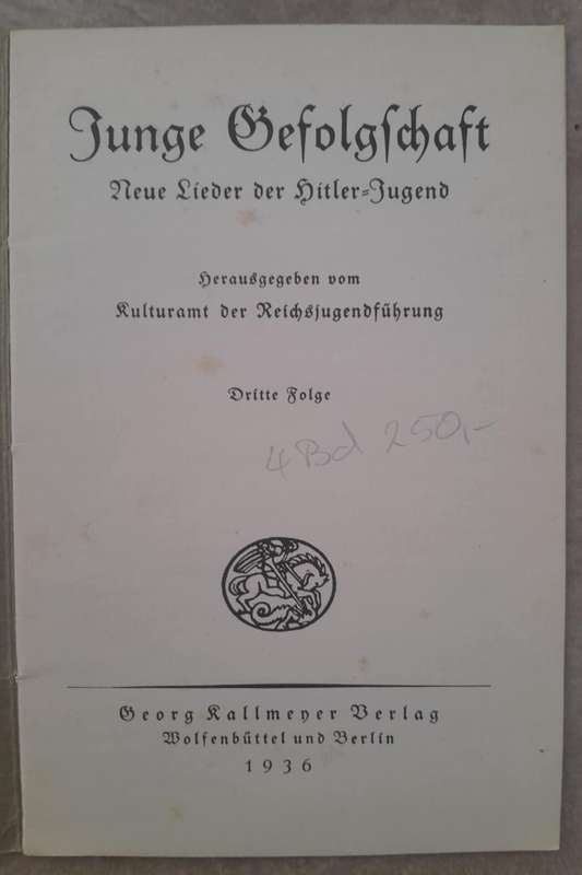 THIRD REICH HITLER YOUTH SONGBOOKS
