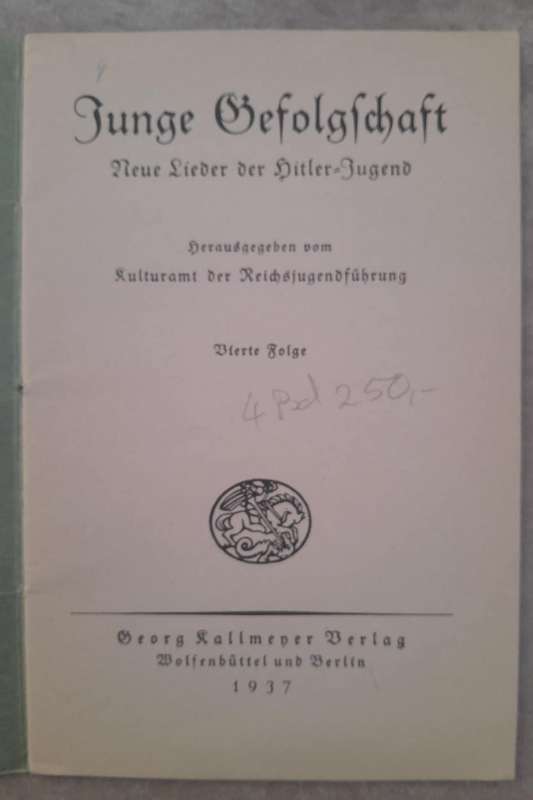 THIRD REICH HITLER YOUTH SONGBOOKS