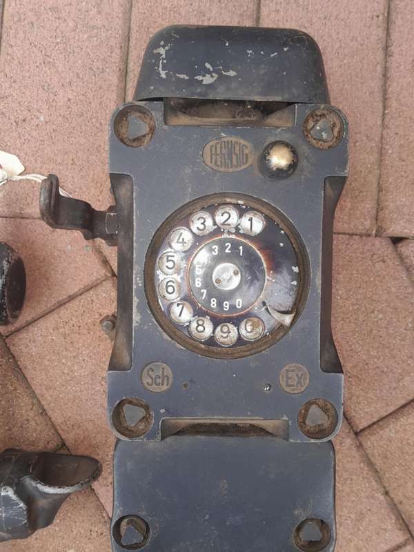 ROTARY DIAL GERMAN MINING TELEPHONE **Vintage**