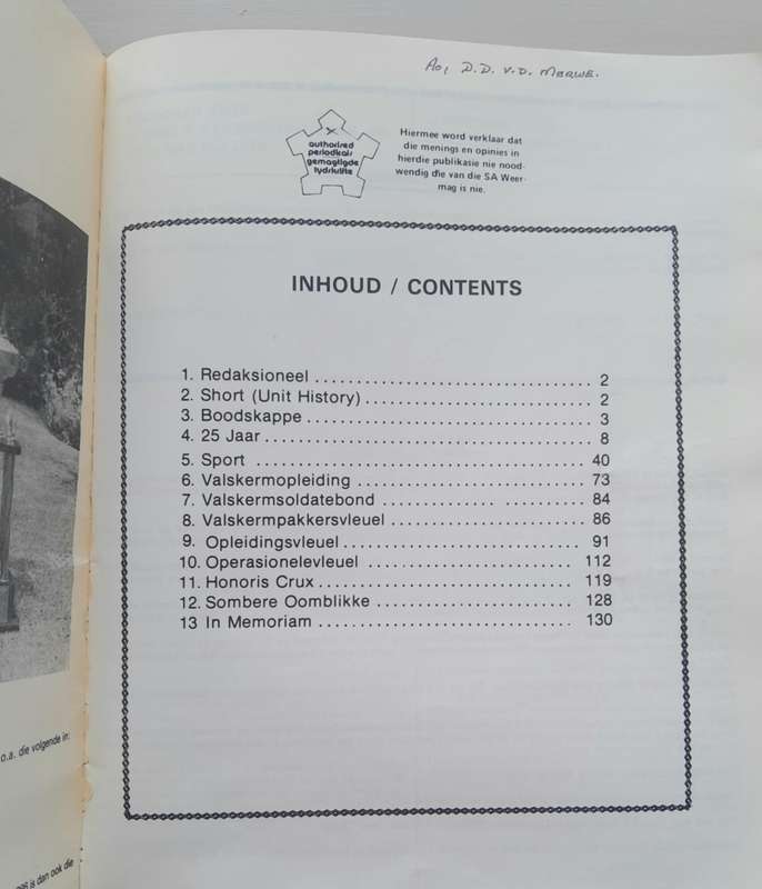 SADF 1 PARACHUTE BATTALION YEARBOOK 1986