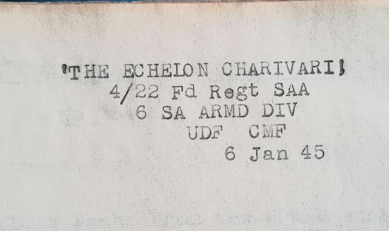 THE ECHELON CHARIVARI **6 SA Armored Division  **WWII**