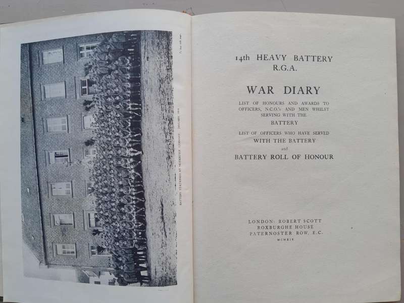 WAR DIARY and ROLL OF HONOUR 14th HEAVY BATTERY R.G.A. **1st Edition**