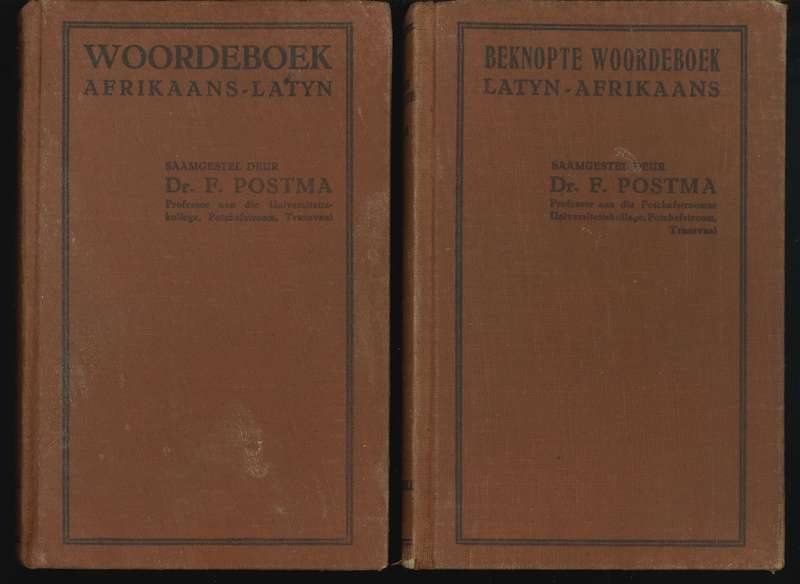 WOORDEBOEKE Afrikaans - Latyn **1st Editions**