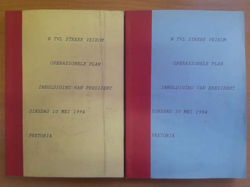 MANDELA INAUGURATION CEREMONY POLICE OPERATIONAL PLAN **Pretoria 10 May 1994**