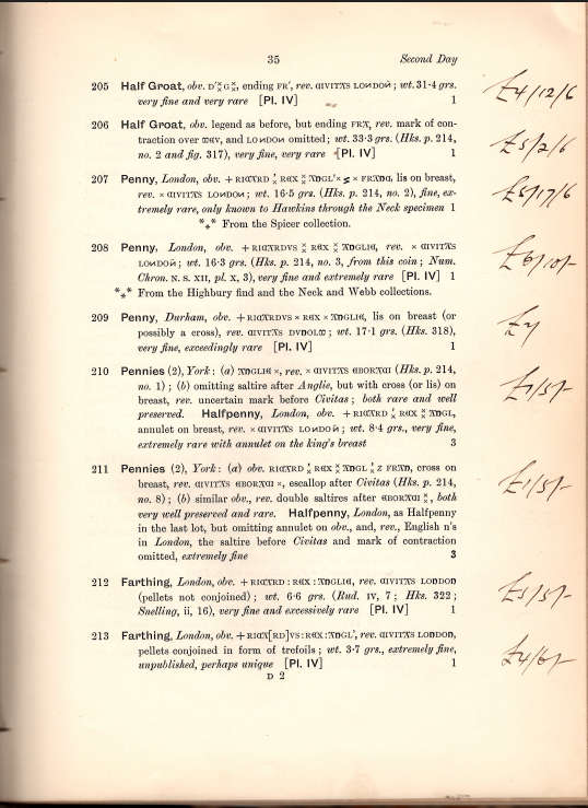 Catalogue of the Important Collection of Anglo-Saxon and English Coins **1913 Edition**