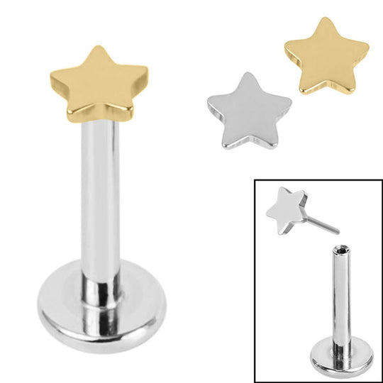 Silver star - threadless labret