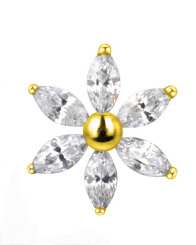Gold plated titanium daisy labret
