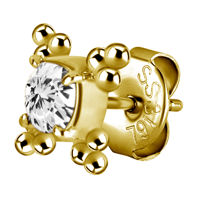 Granulated ornate ear studs