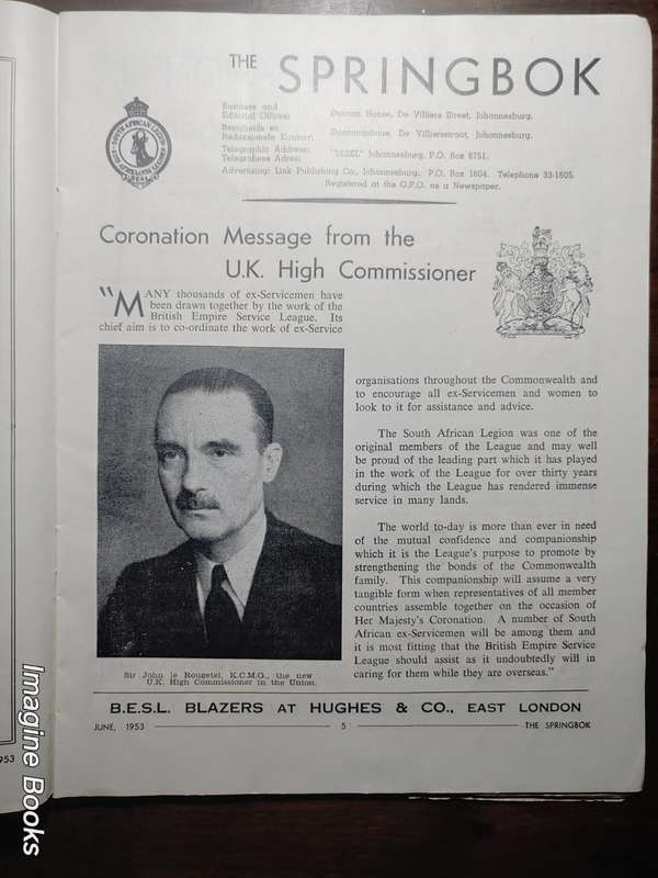 The Springbok - Official Organ of The S.A. Legion Of The B.E.S.L. - June 1953