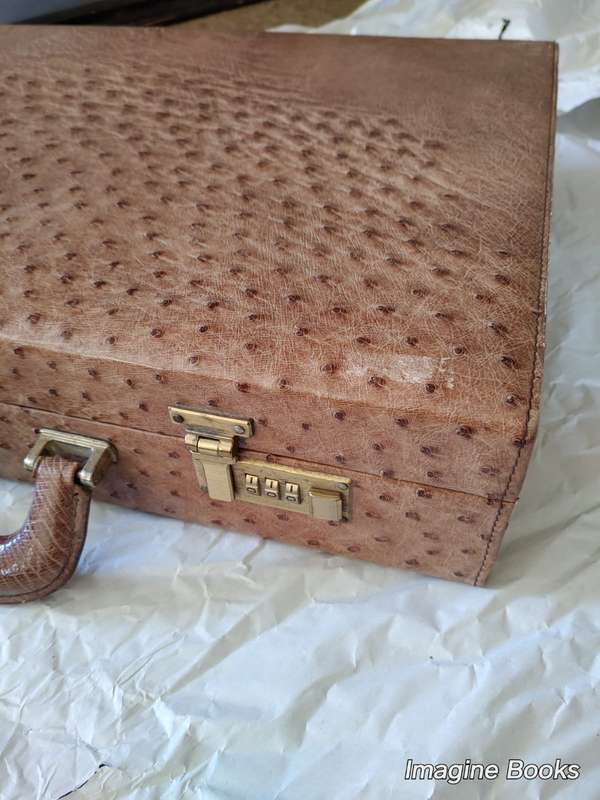 Genuine Ostrich Executive Briefcase - Excellent Condition