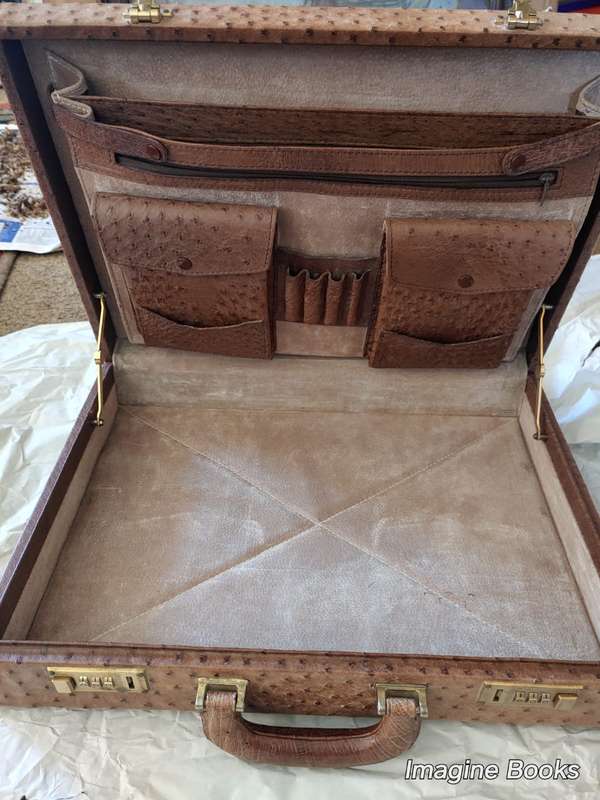 Genuine Ostrich Executive Briefcase - Excellent Condition
