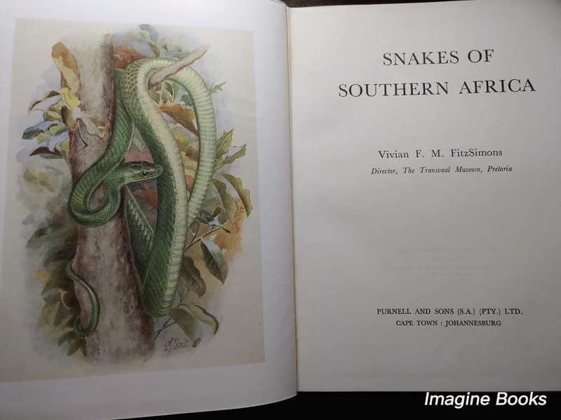 Snakes Of Southern Africa - FitzSimons 1962 edition