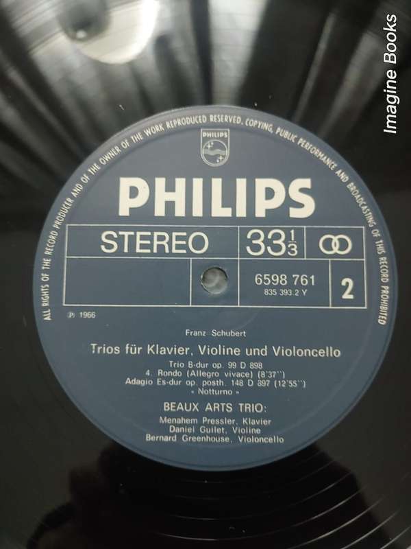 Schubert - The Piano Trios - BEAUX ARTS TRIO - double LP Set