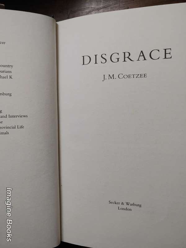 Disgrace - J. M. Coetzee