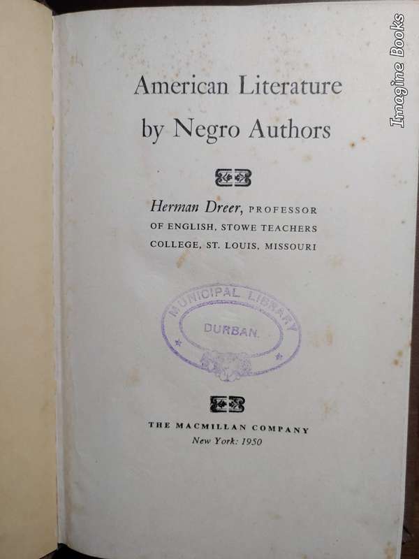 American Literature by Negro Authors