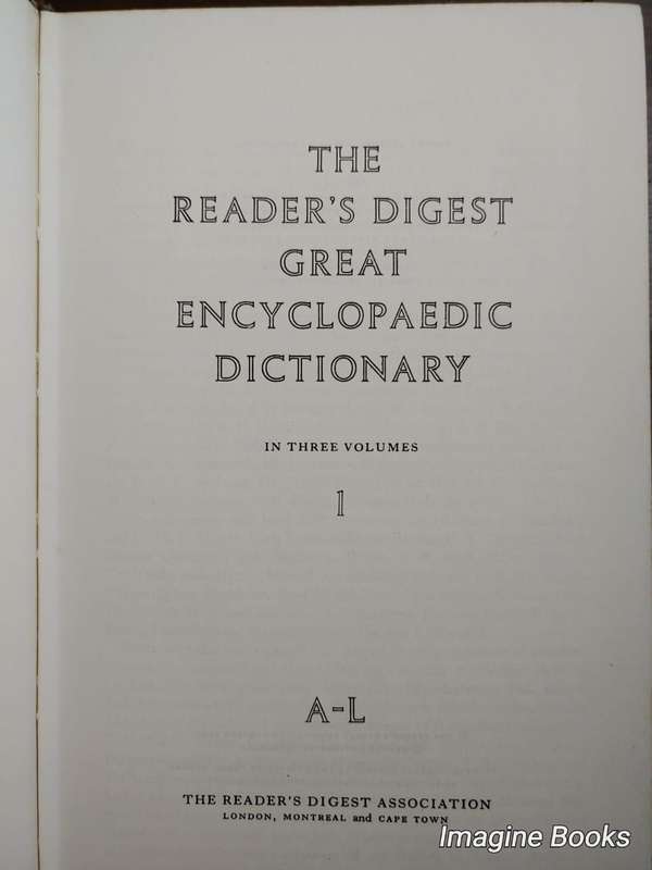 The Readers Digest Great Encyclopedic Dictionary - 3 Volume Set