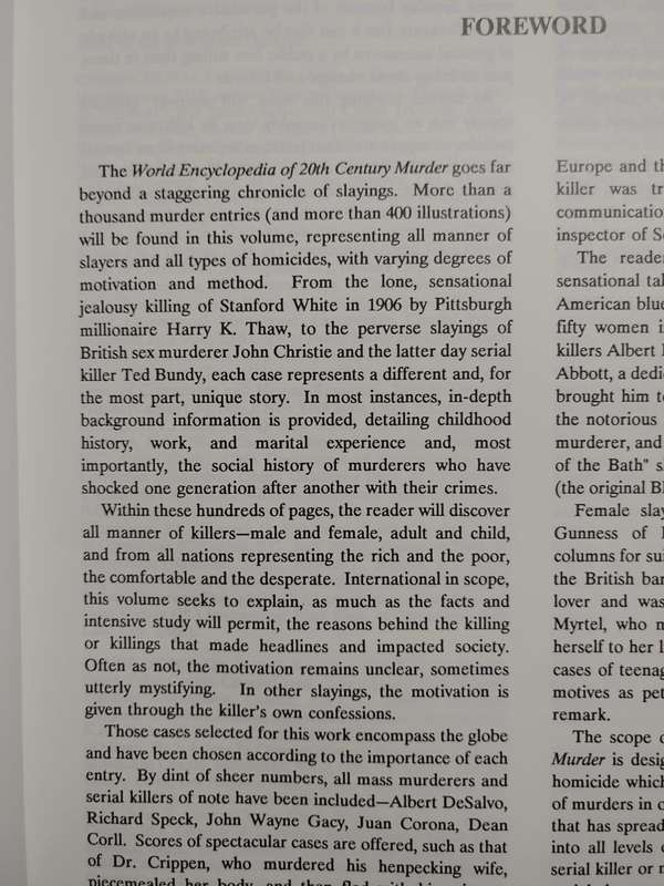 World Encyclopedia Of 20th Century Murder