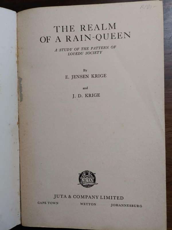 The Realm Of A Rain-Queen - E. Jensen Krige