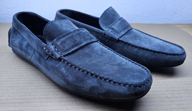 HUGO BOSS Men's Dandy Suede Moccasin Shoes - Dark Grey