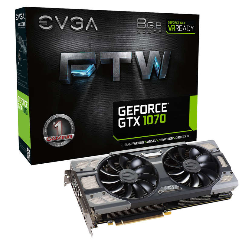 EVGA GeForce GTX 1070 FTW GAMING 08G-P4-6276-KR 8GB GDDR5 ACX 3.0