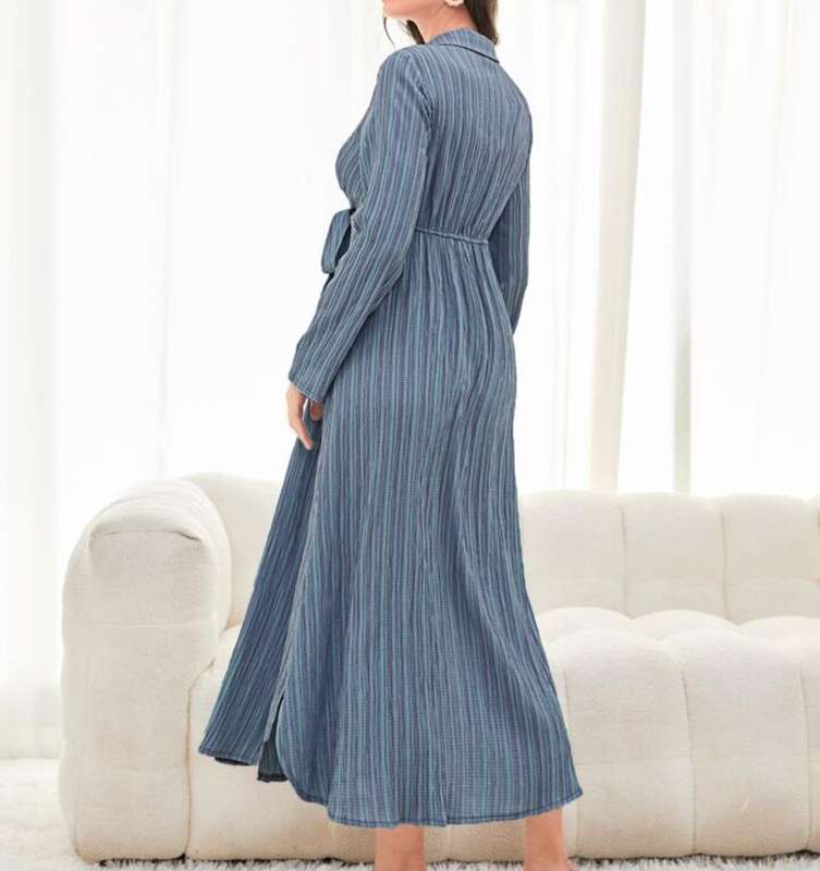 Dusty blue shirt dress with knotted front detail size M