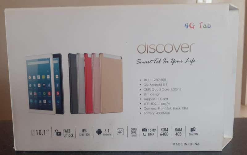 Android Note  4 Plus Tablet "10.1" screen, 4GB, 64GB, Android 8.1, Quad Core, 4G, WIFI